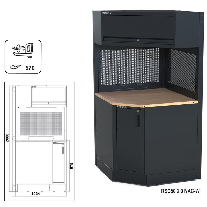 Angolo completo autoportante per arredo officina RSC50 2.0 Beta RSC50 2.0 NAC-W