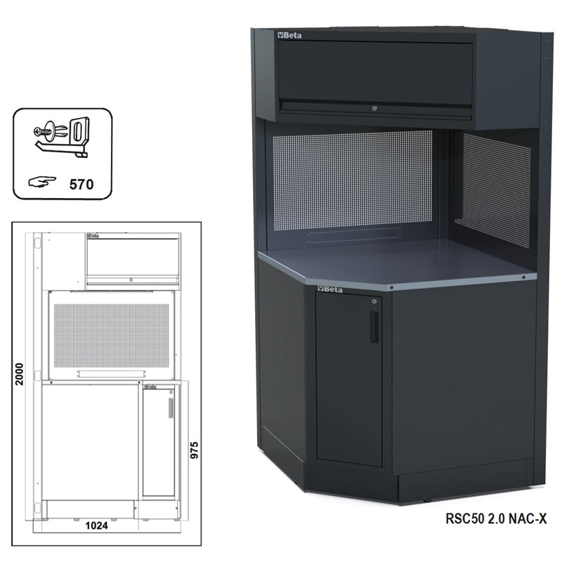 Angolo completo autoportante per arredo officina RSC50 2.0 Beta RSC50 2.0 NAC-X