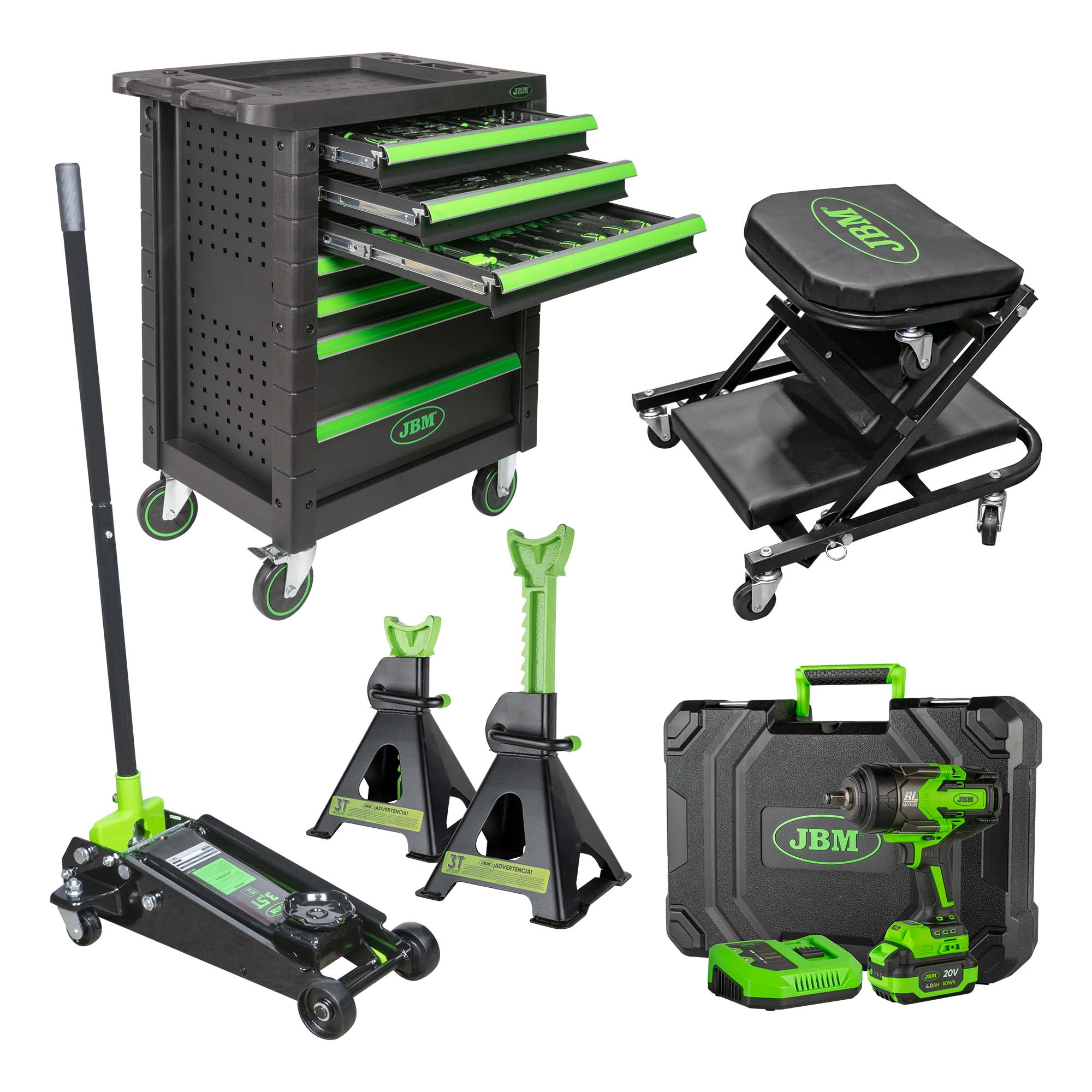 CARRELLO DI UTENSILI 53904+AVVITATORE 60044C+53211+50818+53779 JBM