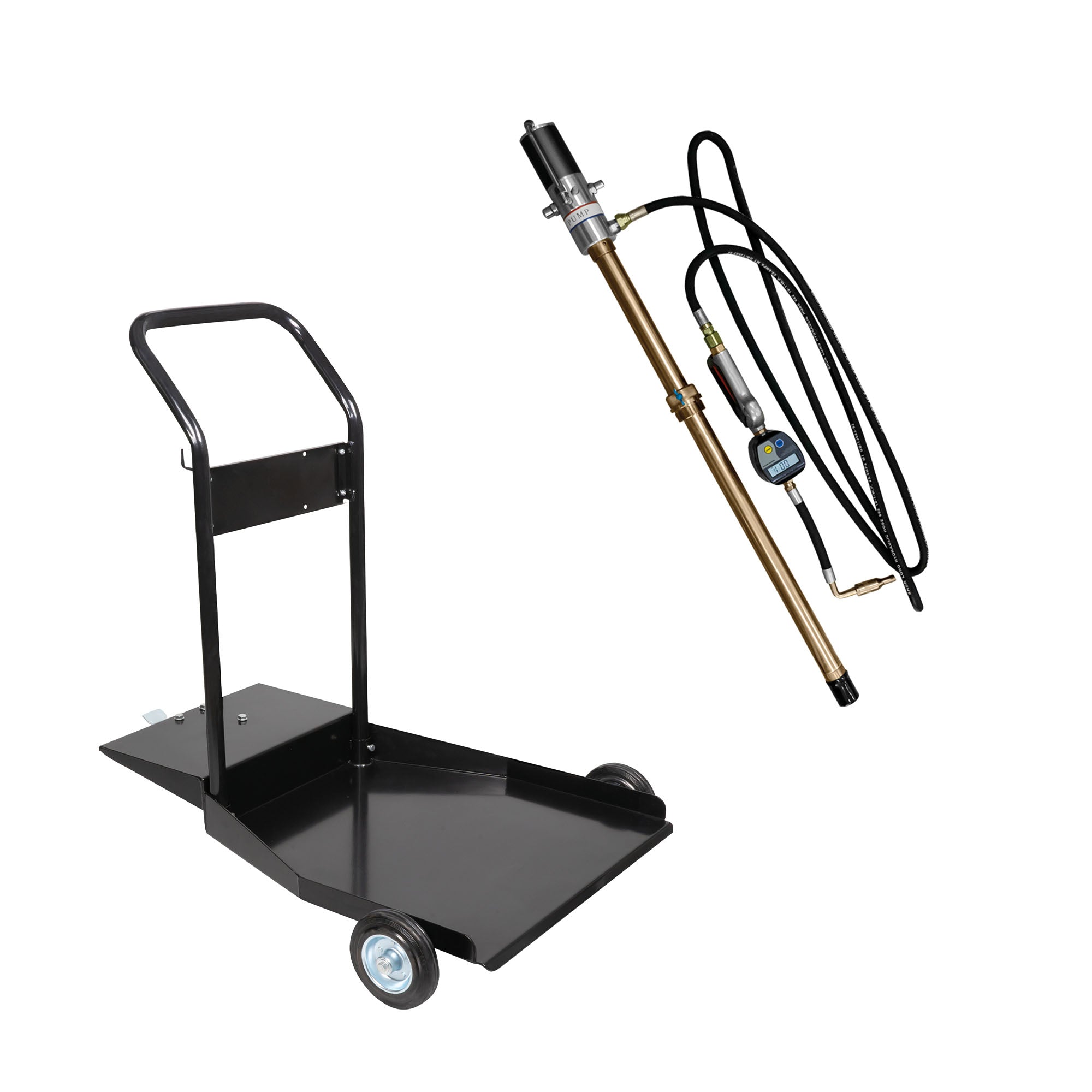 50935 KIT DI POMPA DELL'OLIO + TUBO + PISTOLA EROGAZIONE OLIO DIGITALE + 50924 CARRELLO PORTABIDONI JBM SERIE487