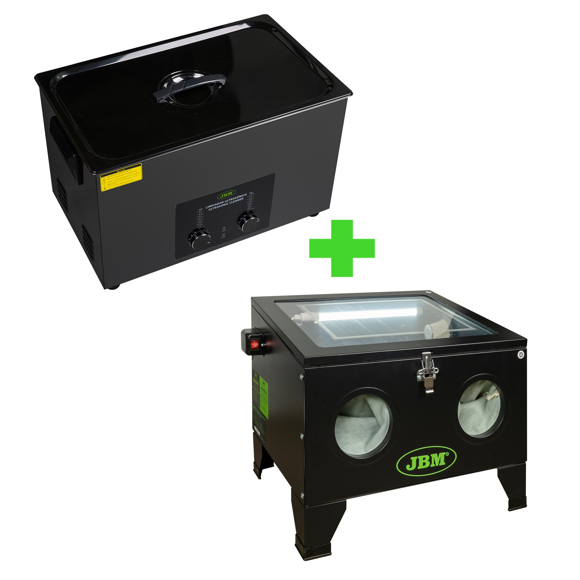PULITORE AD ULTRASUONI 30L + SABBIATRICE 90L JBM SERIE491 + macchina del caffe'