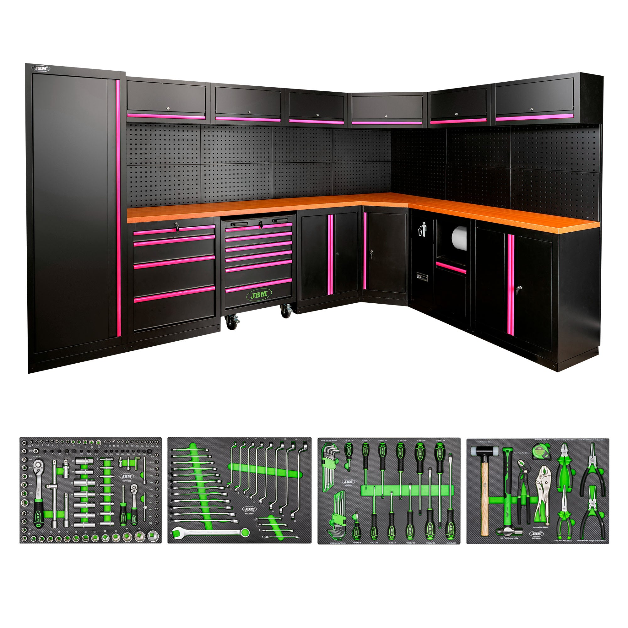 SET DI MOBILI MODULARI (43 PEZZI) - ROSA SERIE565P JBM