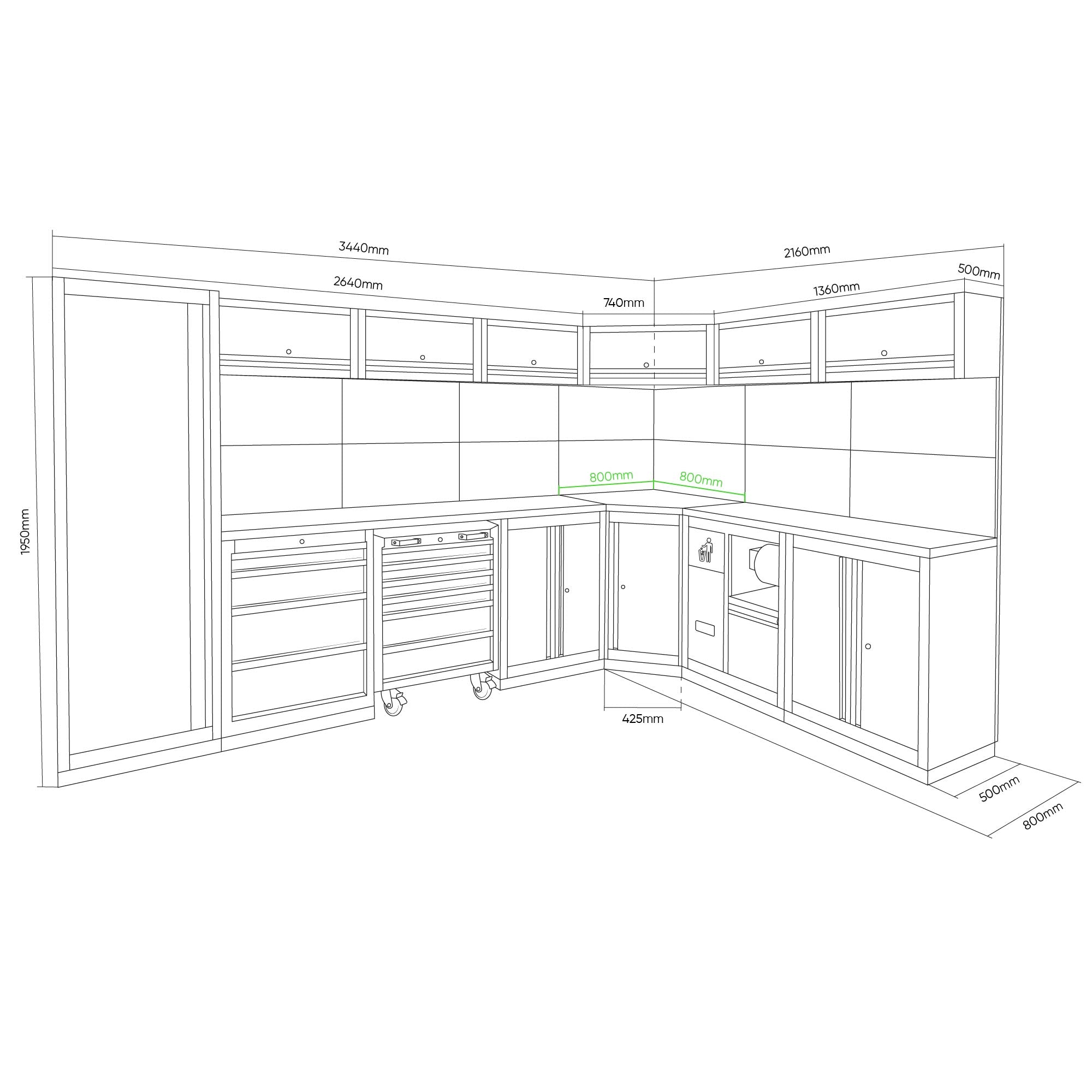 SET DI MOBILI MODULARI (43 PEZZI) - COMPLETO SERIE565 JBM