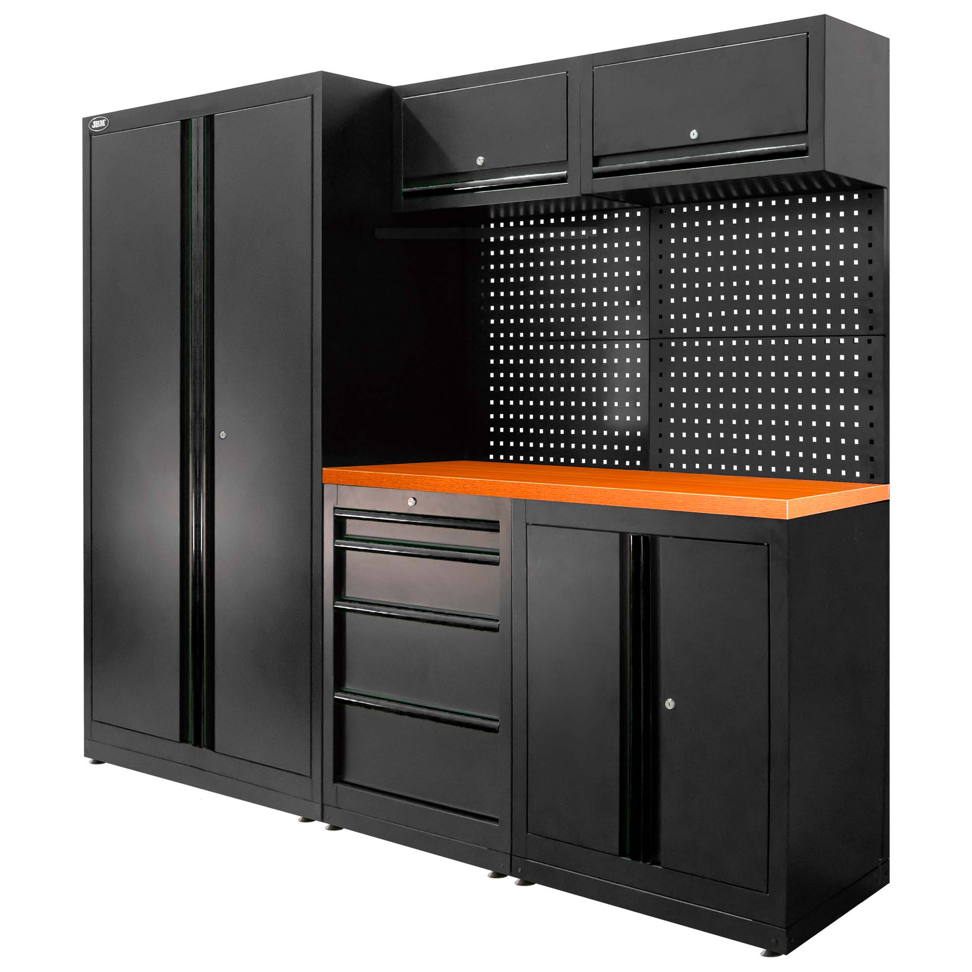 SET DI MOBILI MODULARI (13 PZ) - SET CON ARMADIO A DUE ANTE (REF.18105) - NERO SERIE579K JBM