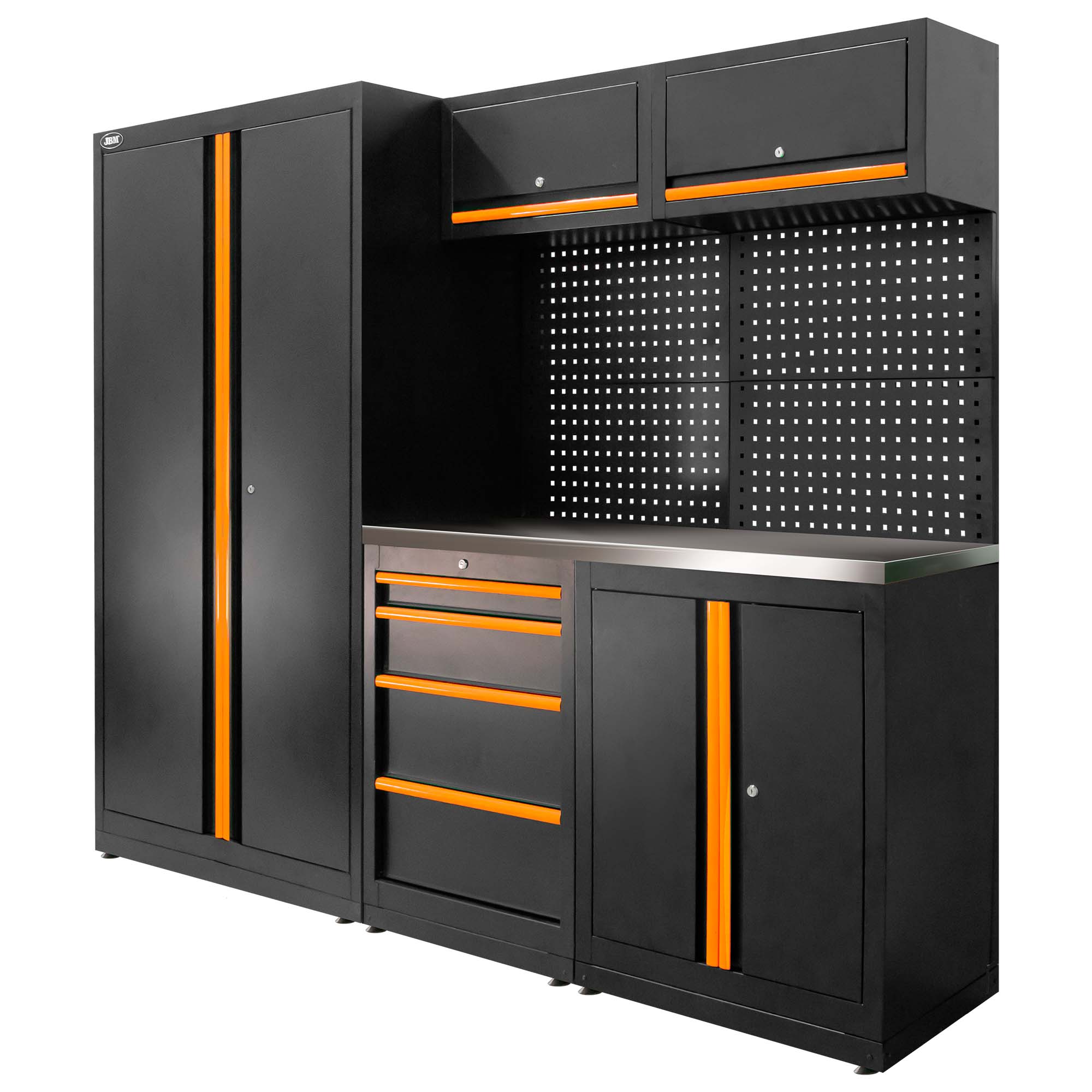 SET DI MOBILI MODULARI (13 PZ) - SET CON ARMADIO A DUE ANTE (REF.18105) - ARANCIONE SERIE595O JBM