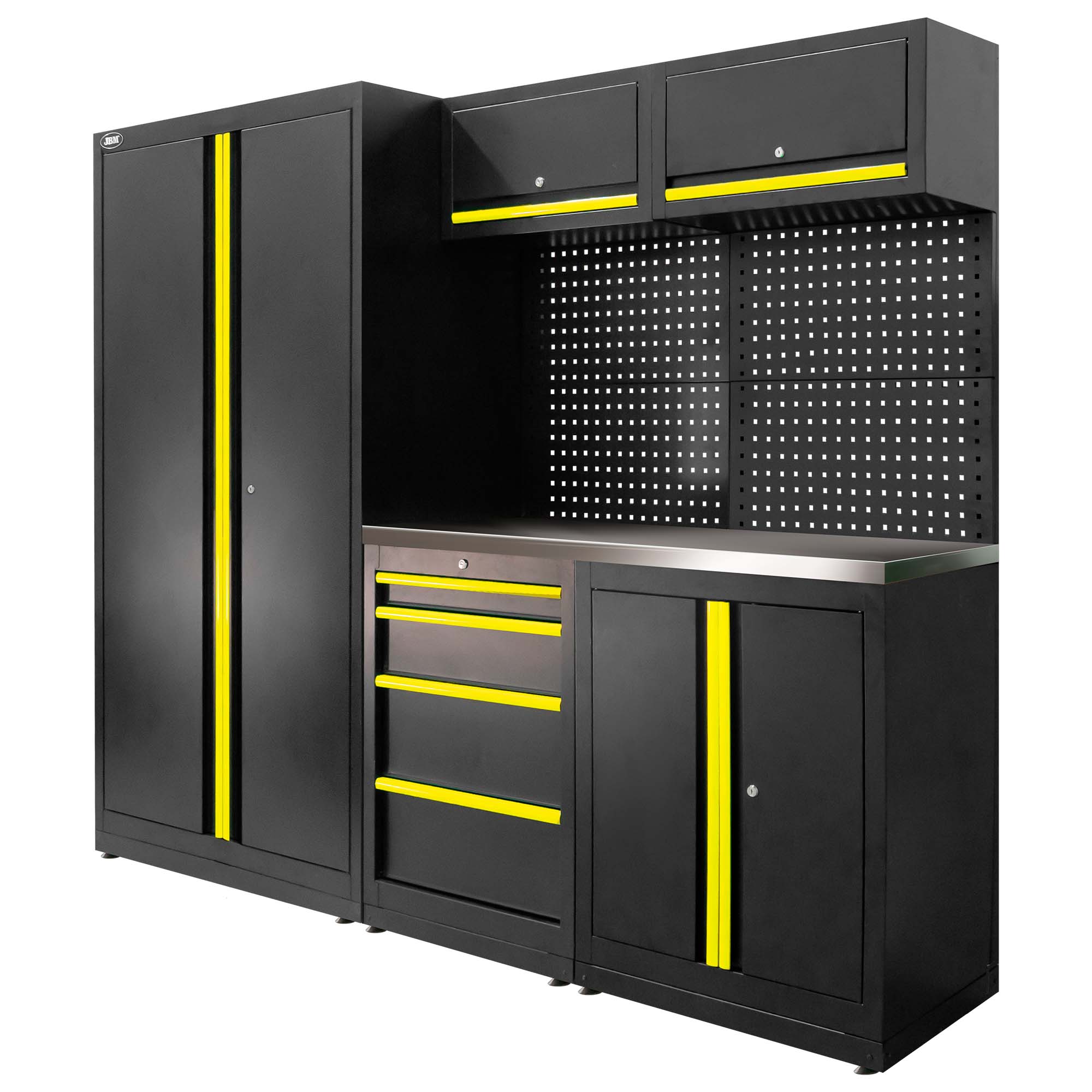 SET DI MOBILI MODULARI (13 PZ) - SET CON ARMADIO A DUE ANTE (REF.18105) - GIALLO SERIE595Y JBM