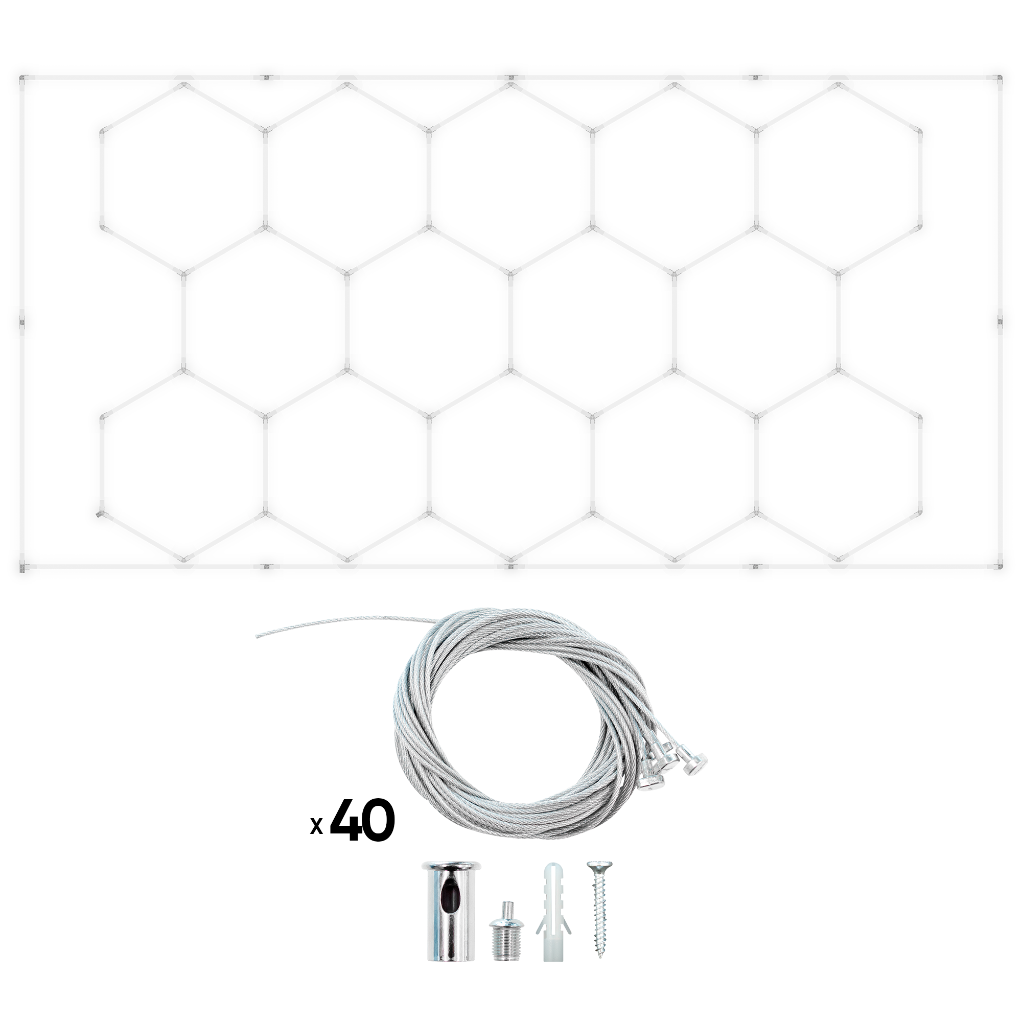 SET DI PLAFONIERE ESAGONALI A LED JBM 54805 2430x4835mm e kit pendini SERIE619