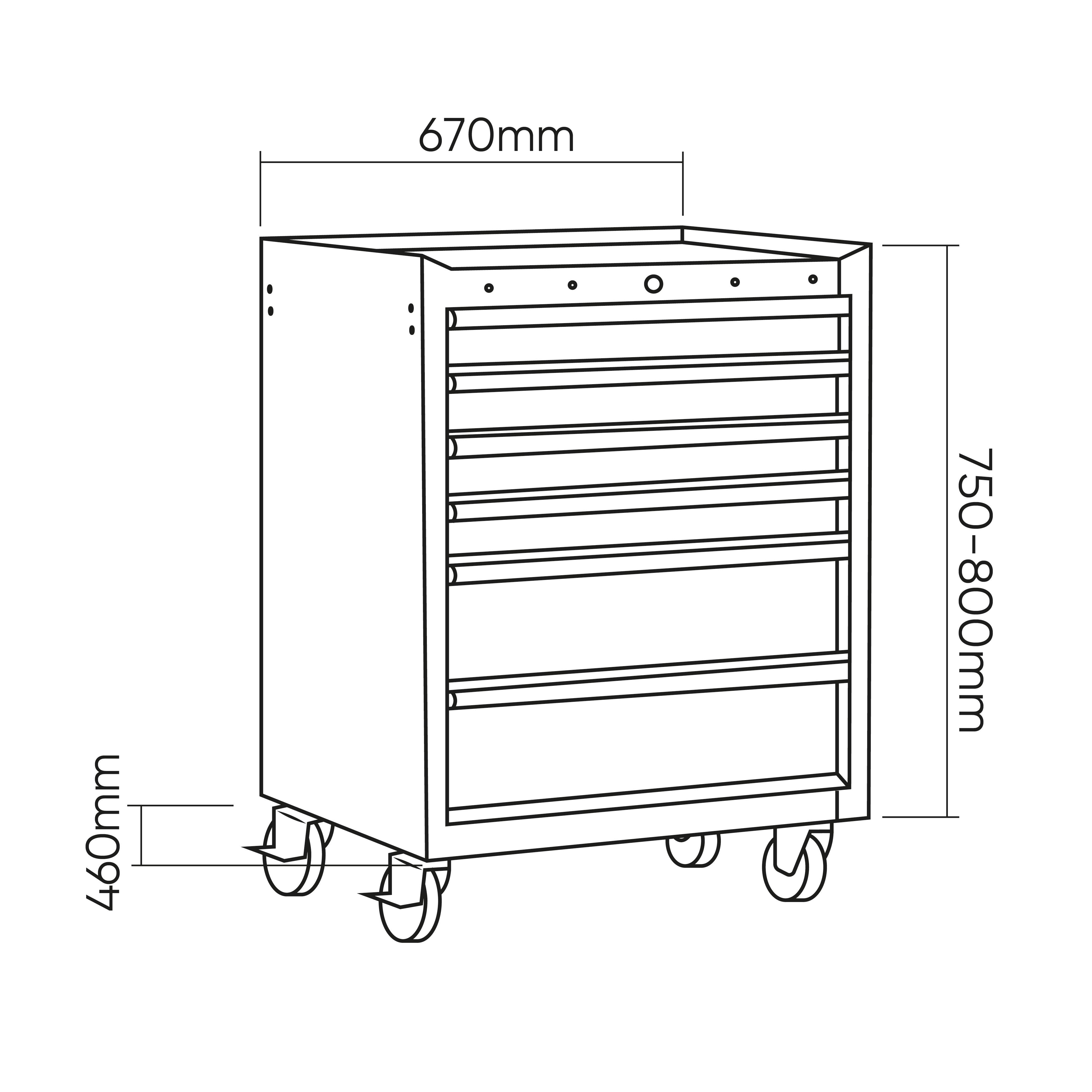 Arredo Garage Officina JBM carrello A 6 CASSETTI (REF.54327)