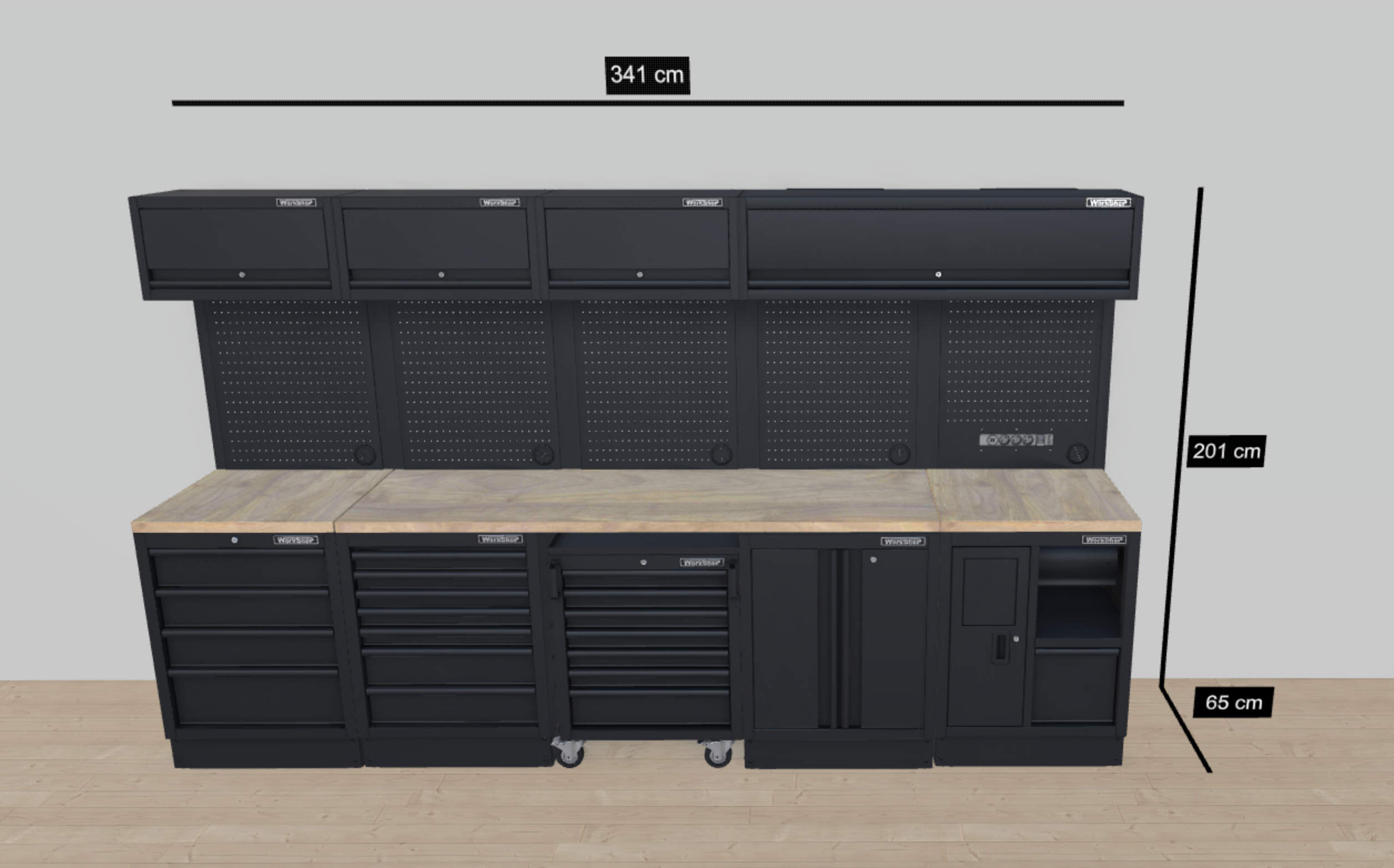 Arredo Officina Workshopitaly MPS 20 CUSTOM legno Total Black