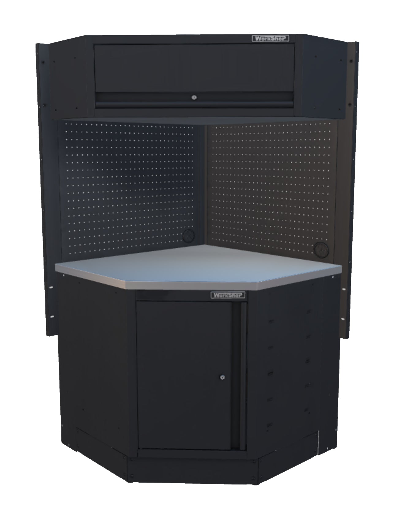 MPS+ Mobile Angolare Arredo Officina Workshopitaly PLUS Total Black Inox