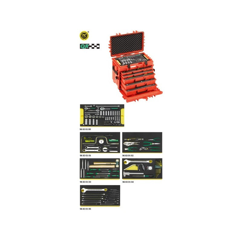 Assortimento Line Maintenance in trolley portautensile 13217 - 13214 WT/LR STAHLWILLE