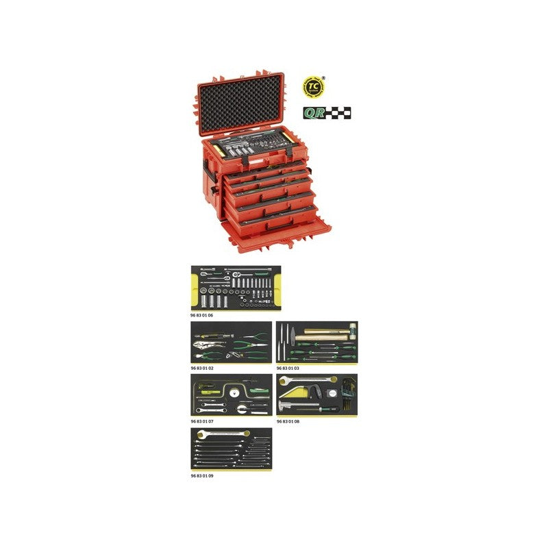 Assortimento Line Maintenance in trolley portautensile 13217 13214a WT/LR STAHLWILLE