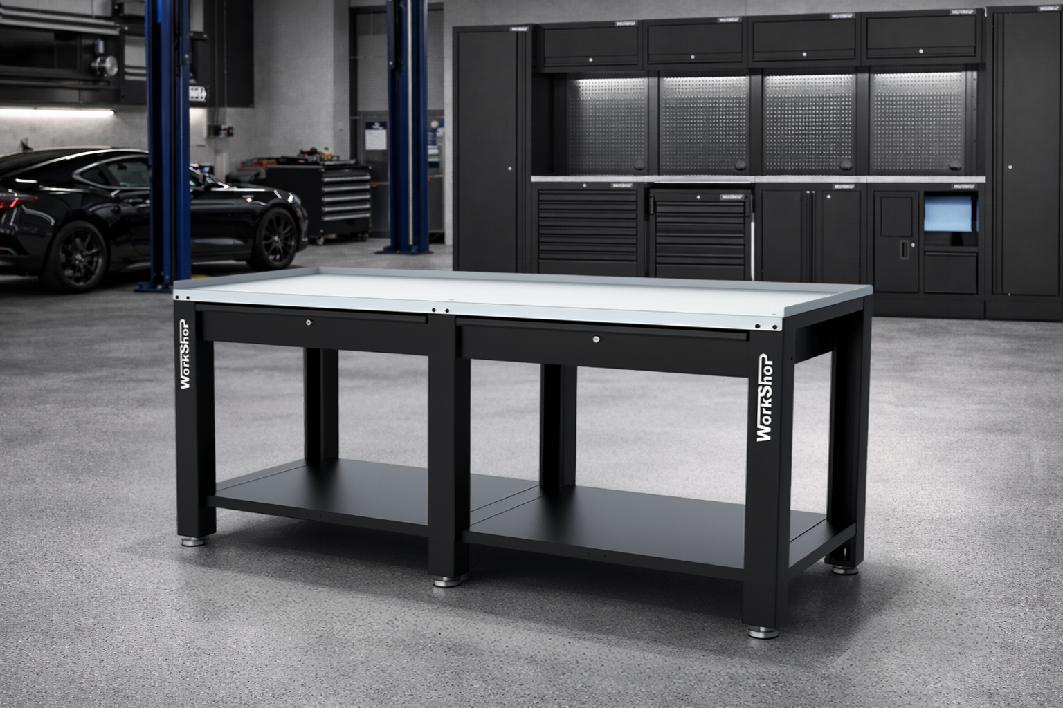 Banco da lavoro con cassetti HIGH FORCE piano zincato 2mt Workshopitaly