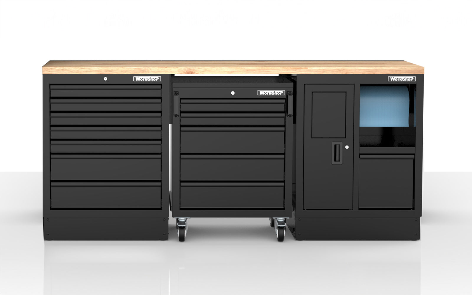 Arredo Officina Workshopitaly MPS 25 legno 2mt. Total Black