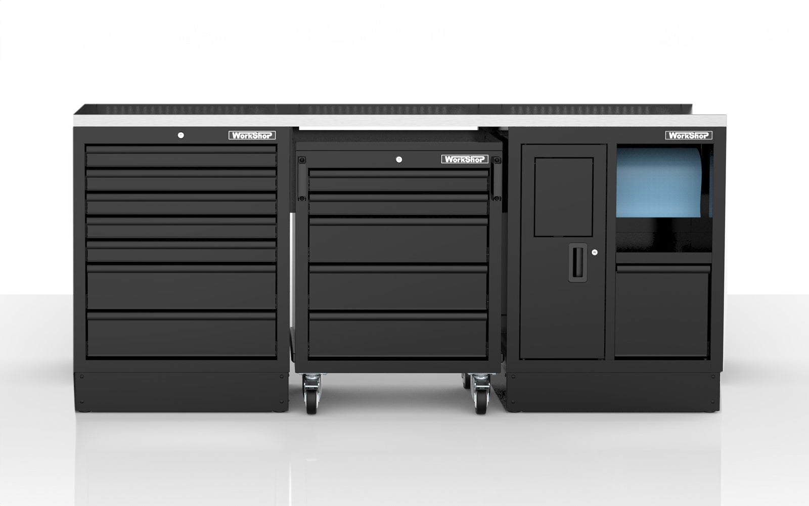 Arredo Officina Workshopitaly MPS 25 inox 2mt. Total Black