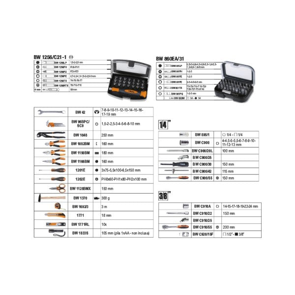 Valigia allestita Beta BW 2054E-128 UTENSILI