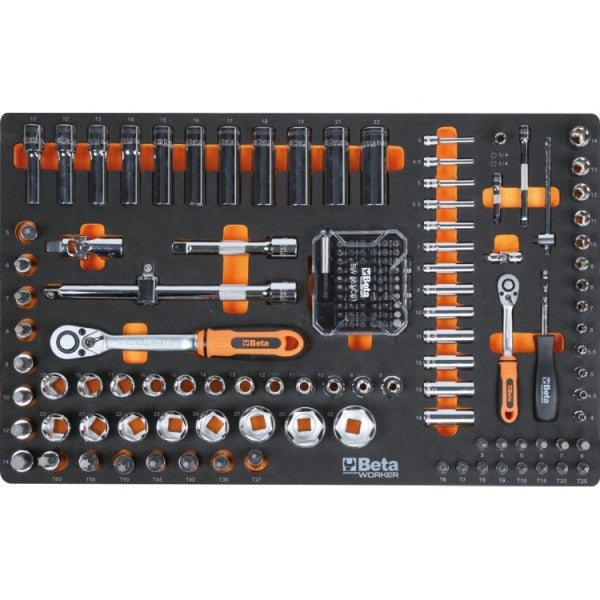 Cassettiera mobile con sette cassetti e assortimento di 309 utensili Beta BW 2400S 7/E-M