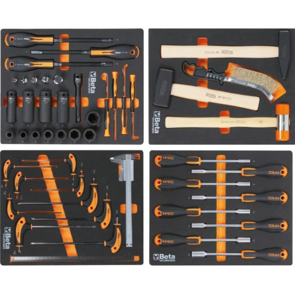 Cassettiera mobile con nove cassetti, con sistema antiribaltamento, modello lungo, e assortimento di 487 utensili Beta BW 2400S XL9/E-XL