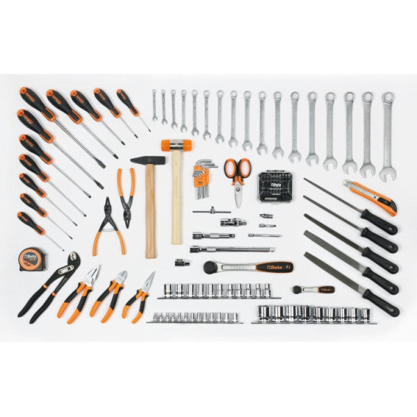 Combinazione arredo officina C45PRO 2.0 AX con assortimento di 157 utensili universali Beta Worker C45PRO 2.0 AX/157UT