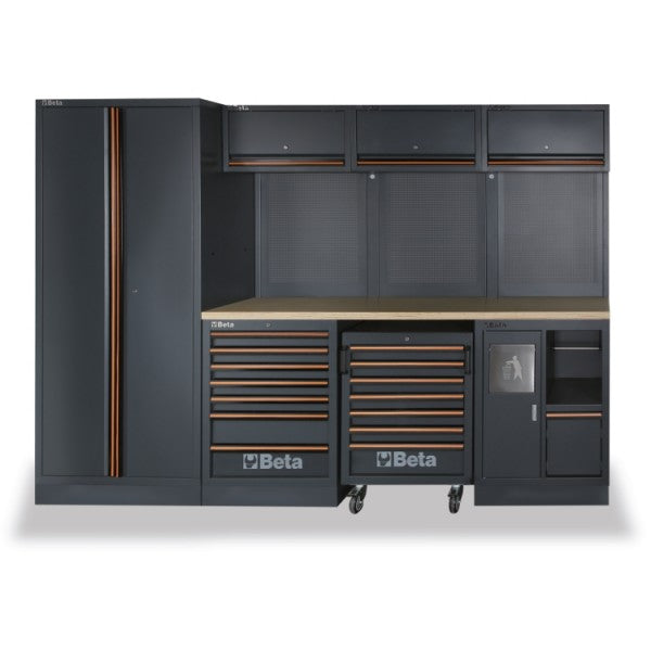 Arredo Officina Beta Utensili C45PRO W piano legno completo di 85 utensili PROFESSIONALI