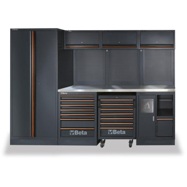 Arredo Officina Beta Utensili C45PRO X piano inox completo di set 85 utensili PROFESSIONALI