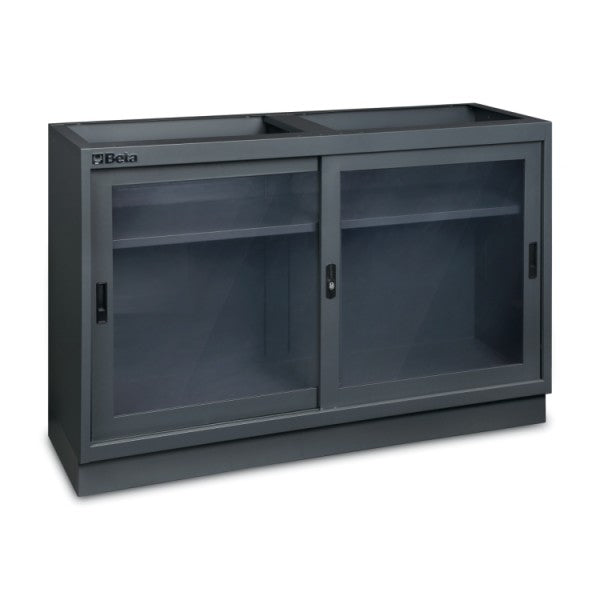 Modulo fisso da 1.360 mm con 2 ante trasparenti per arredo officina C45PRO Beta C45PRO MAT