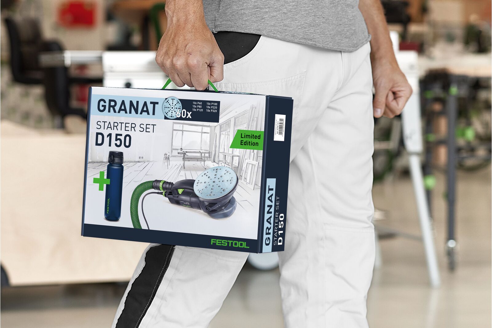 STARTER SET FESTOOL Dischi Granat 60pz. 150mm + Borraccia