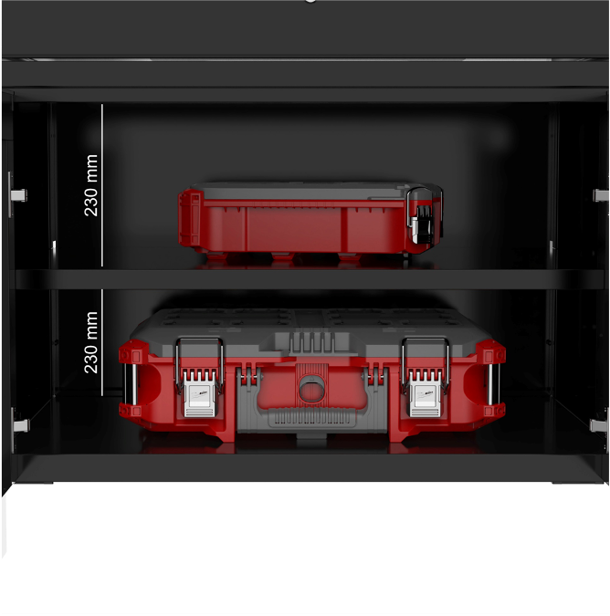 Banco da lavoro con cassetti e antine HIGH FORCE piano zincato 2mt Workshopitaly