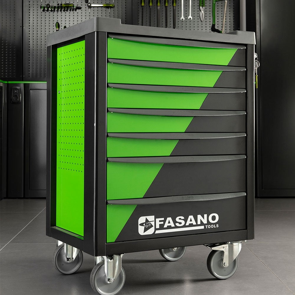 CARRELLO PORTA UTENSILI BI COLOR MOD. FG 100VD/AS175 BI COLOR + ALLESTIMENTO 175 UTENSILI