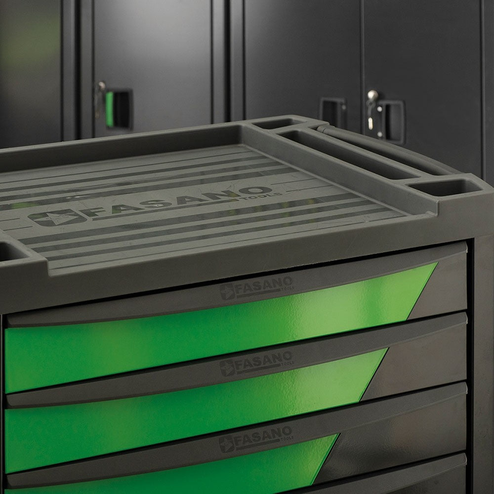 CARRELLO PORTA UTENSILI BI COLOR MOD. FG 100VD/AS342 BI COLOR + ALLESTIMENTO 342 UTENSILI