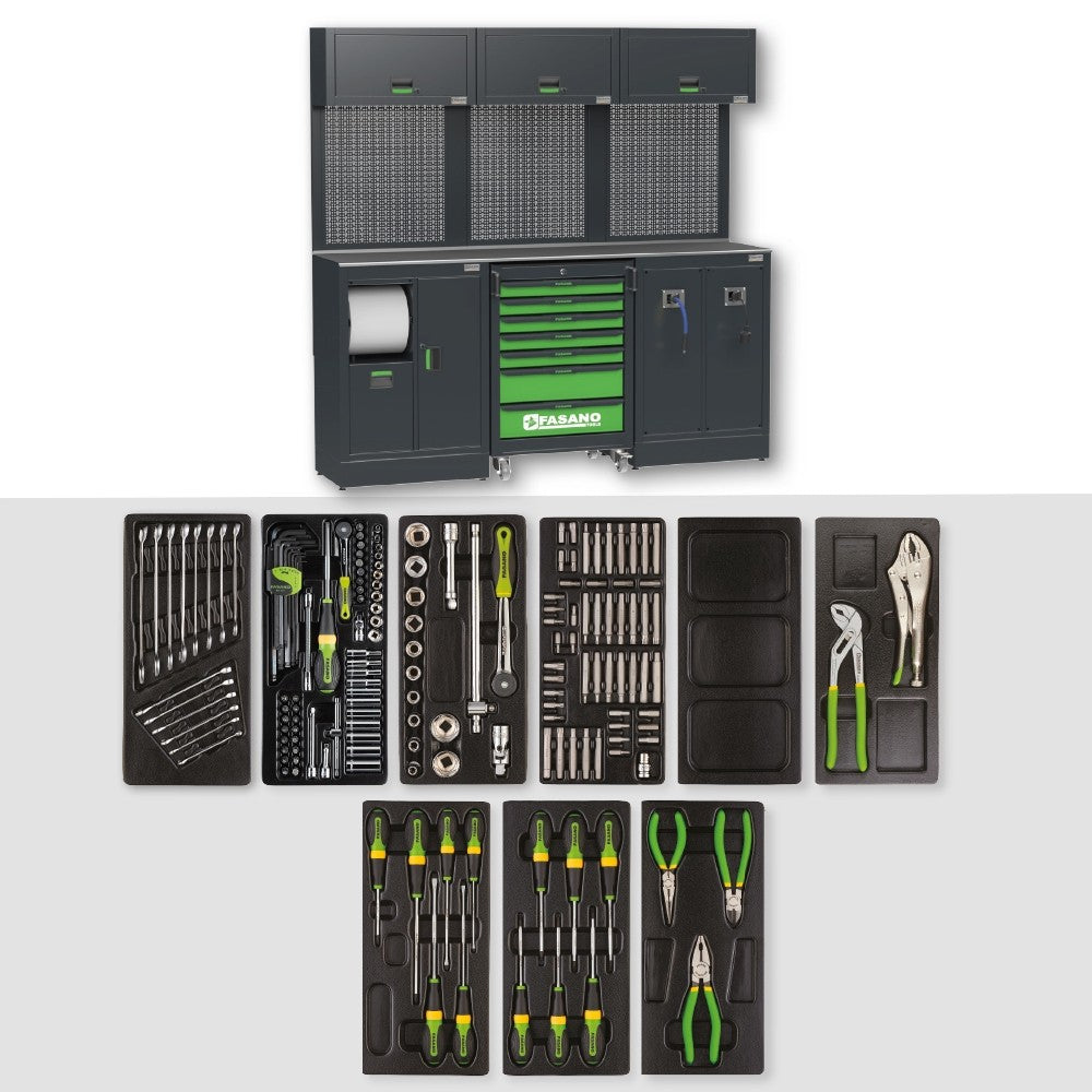Arredo Officina Fasano Tools 2065 mm con 165 utensili FG 116/AS165V