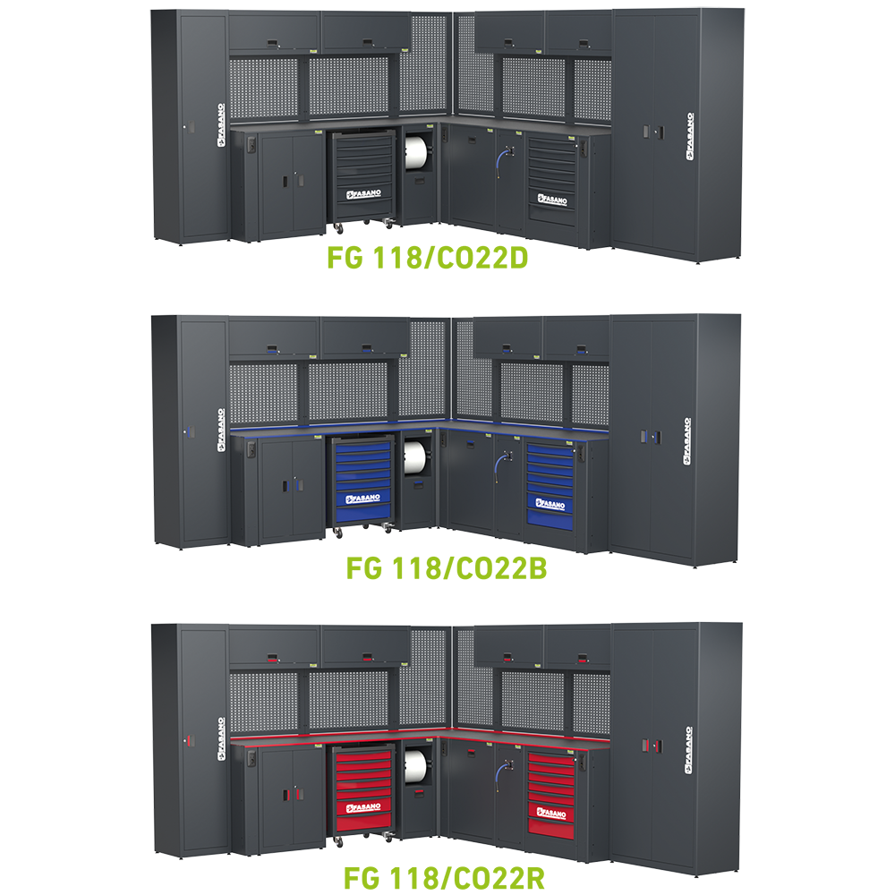 Configurazione di arredamento tecnico ad angolo Fasano FG 118/CO22V