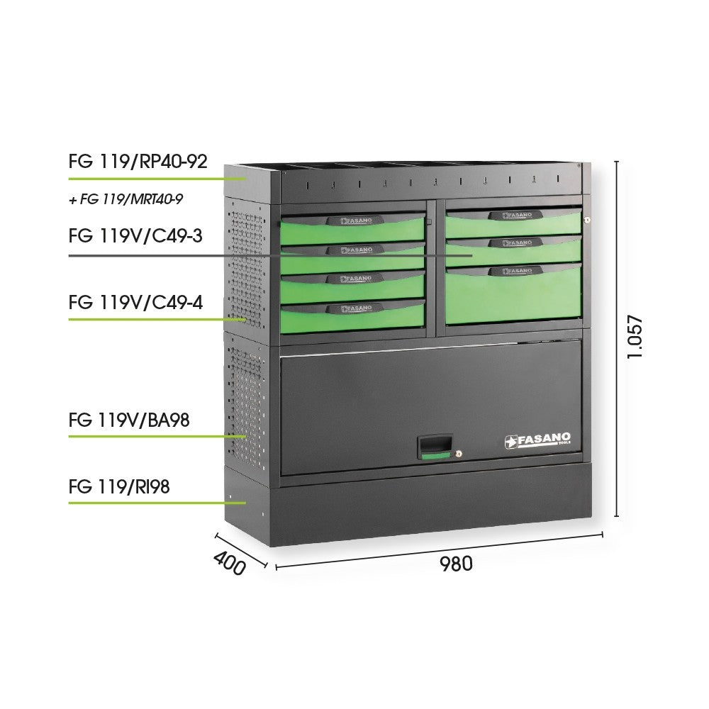 Configurazione arredo tecnico per furgoni Fasano FG 119V/CO16