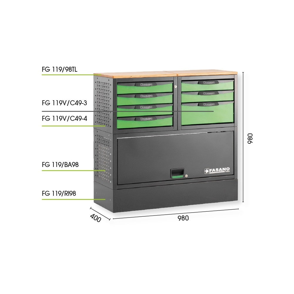 Configurazione arredo tecnico per furgoni Fasano FG 119V/CO18