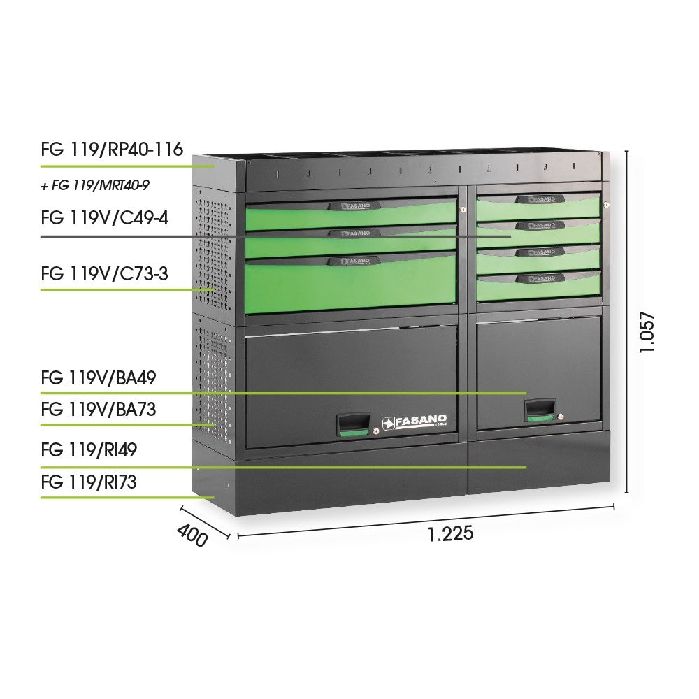 Configurazione arredamento tecnico per furgoni Fasano FG 119V/CO25
