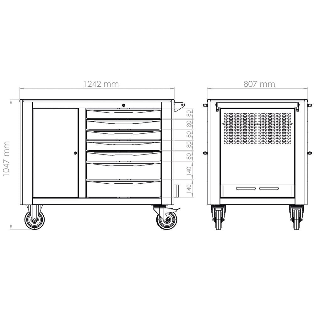 Carrello porta utensili mod. FG 162 a 14 cassetti Fasano FG 162V/14P