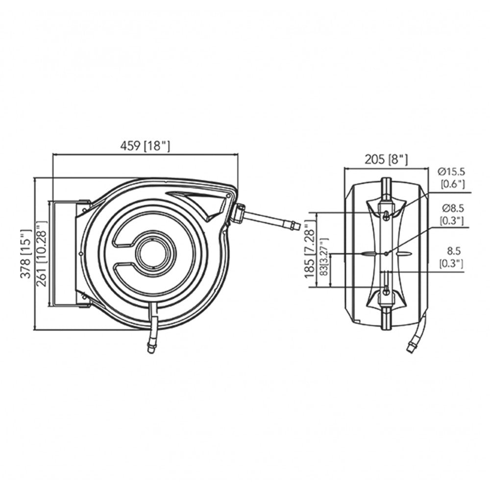 ARROTOLATORE ARIA COMPRESSA 15 MT X 8 MM Fasano FGA 383/AR15