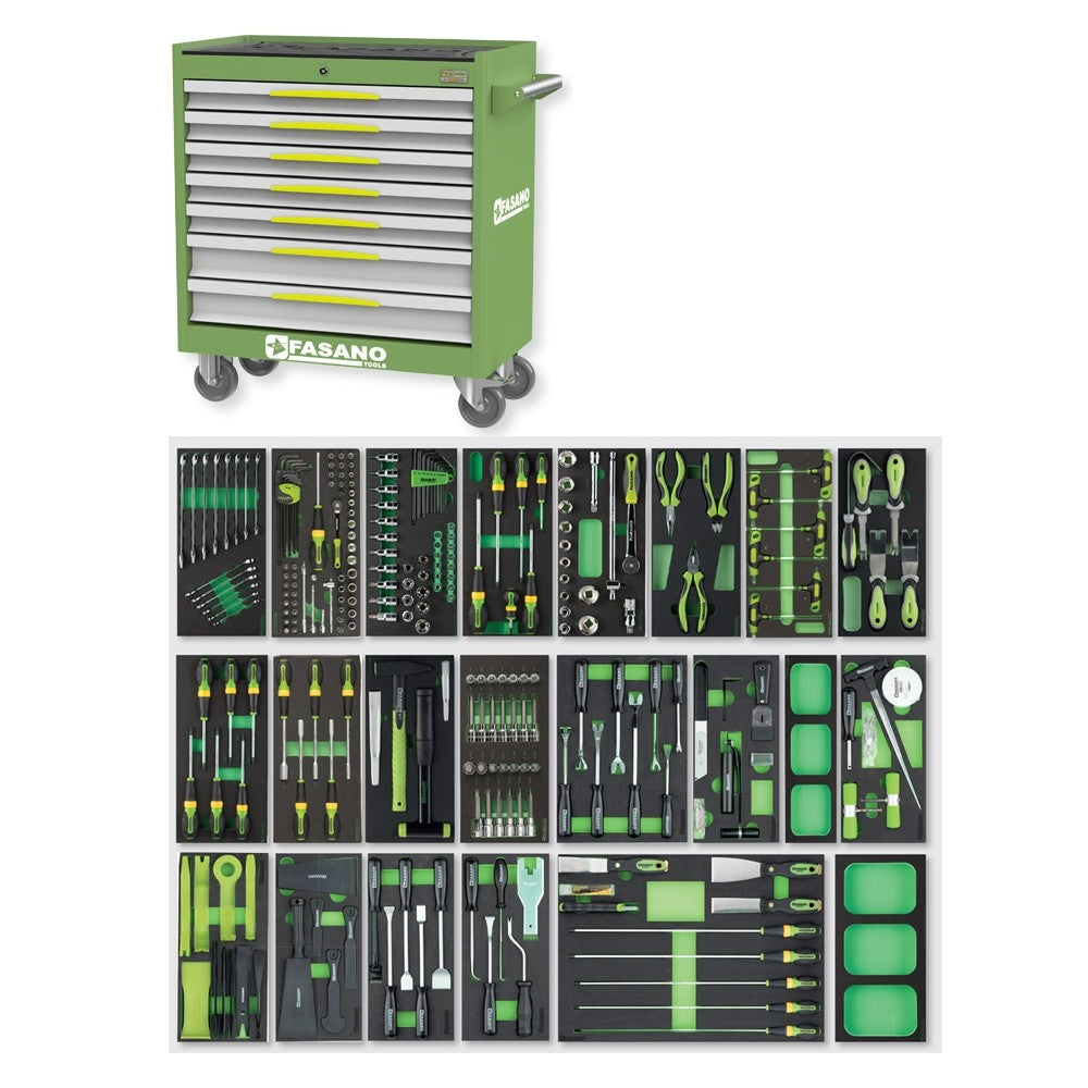 Carrello Porta Utensili Fasano Tools FG 104 a 7 cassetti con Assortimento 284 UtensiliFG 104D/AS284