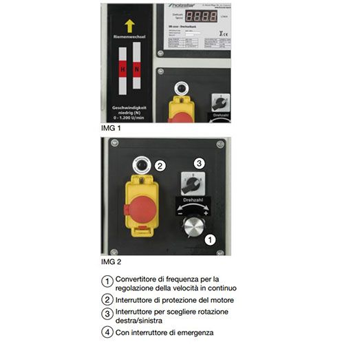 Tornio per legno Modello DB 1202 HOLZSTAR Max diametro tornibile 460 mm