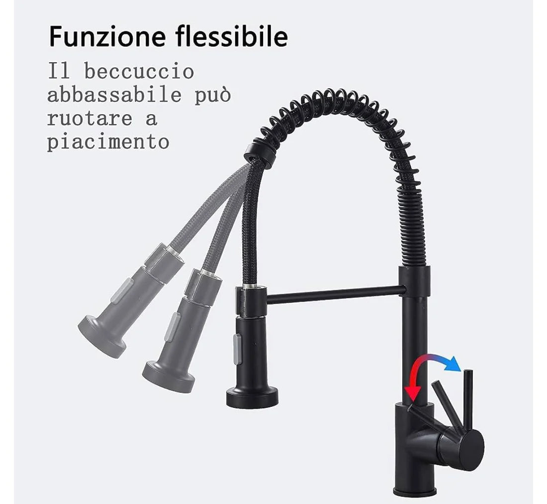 Mobile Officina Workshopitaly MPS con 2 antine e lavello inox Total Black completo di rubinetto e scarico