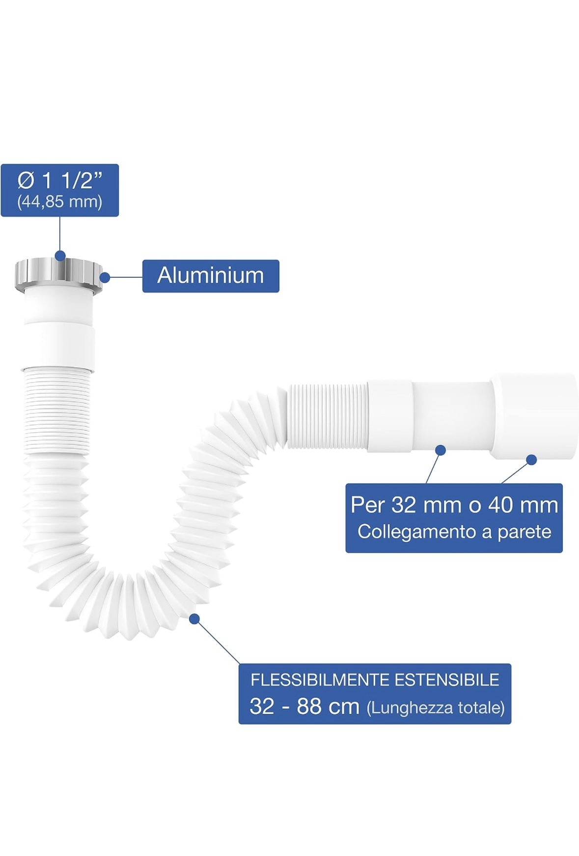 Kit scarico per modulo lavello Workshopitaly MPS Total Black