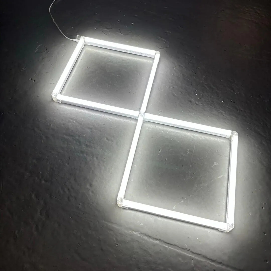 Plafoniera a led 2 quadrati allineati 1,4M x 0,7M 48W 6500K