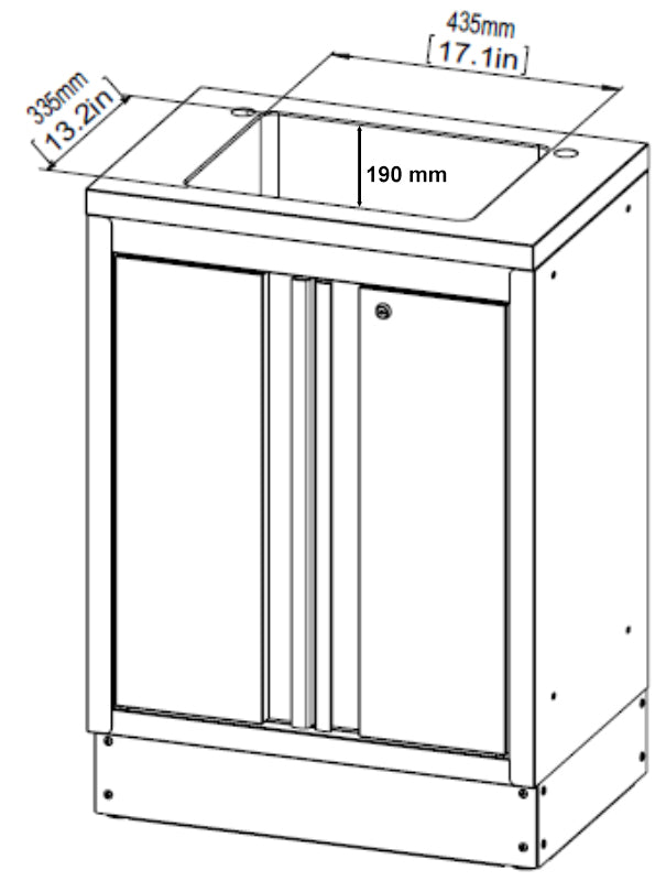 Mobile Officina Workshopitaly MPS con 2 antine e lavello inox Total Black