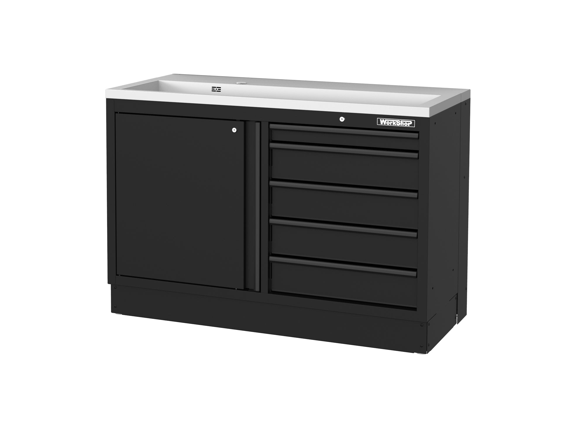 Mobile Officina Workshopitaly MPS+ multi funzione, lavello largo, piano di appoggio INOX