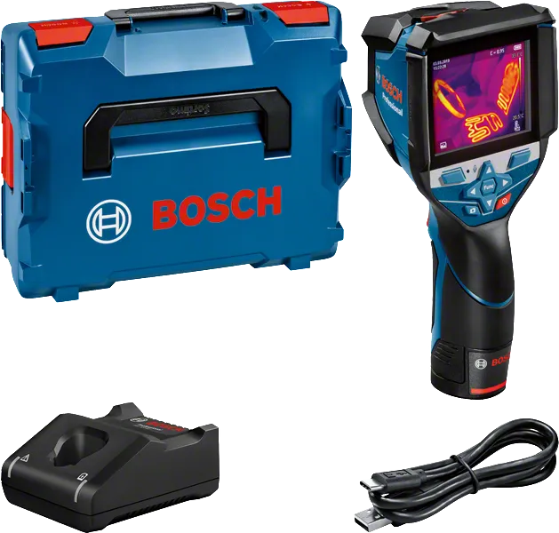 Termocamera Bosch GTC 600 C PRO in valigetta L-BOXX 136 con 1 batteria GBA 12V 2,0Ah e caricabatteria rapido