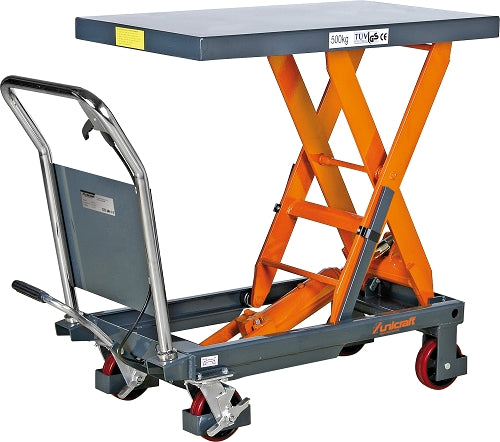 PIATTAFORMA DI ALZATA CARRELLATA CON DISPOSITIVO IDRAULICO MOD. FHT 500 UNICRAFT