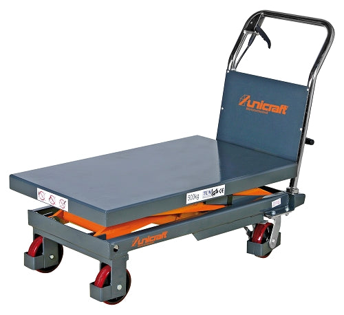 PIATTAFORMA DI ALZATA CARRELLATA CON DISPOSITIVO IDRAULICO MOD. FHT 500 UNICRAFT