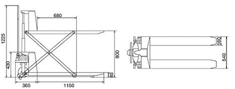 TRANSPALLET A PANTOGRAFO MOD. PHH 1001 UNICRAFT