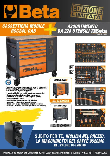 Carrello Beta RSC24L-CAB 7 cassetti con 228 utensili MACCHINA DEL CAFFE E' SEDIA GP