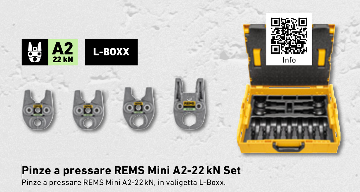 Pinze BMP Conex Bänninger set ¼ + ⅜ + ½ + ⅝ per REMS Mini-Press 578090 R